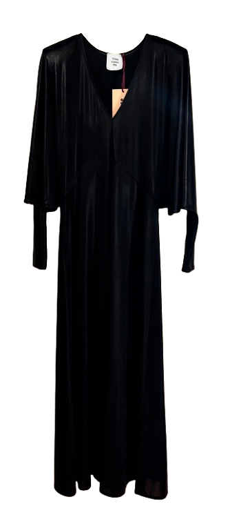VCM Black Batwing Sleeve Evening Dress