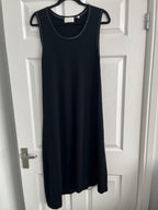 Black Merino Wool Asymmetric Dress