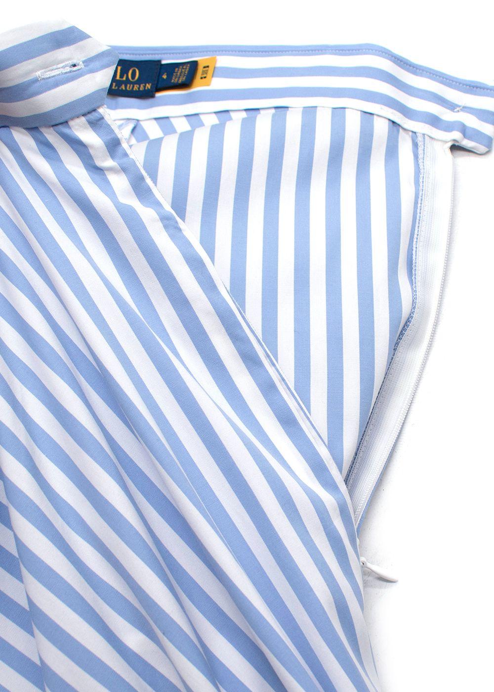 Polo Ralph Lauren Blue Stripe A-line Midi Skirt