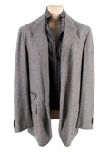 Pal Zileri Grey Houndstooth Single Breasted Wool Scooter Jacket