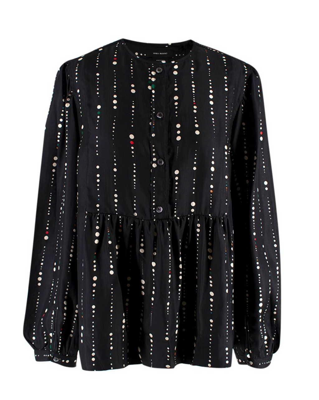 Isabel Marant Gemma Polka Dot Black Silk Blouse