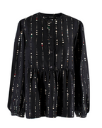 Isabel Marant Gemma Polka Dot Black Silk Blouse