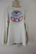 Ivory Evil Eye Print Cotton Jersey Sweatshirt