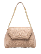 Okhtein Beige Lotus Shoulder Bag