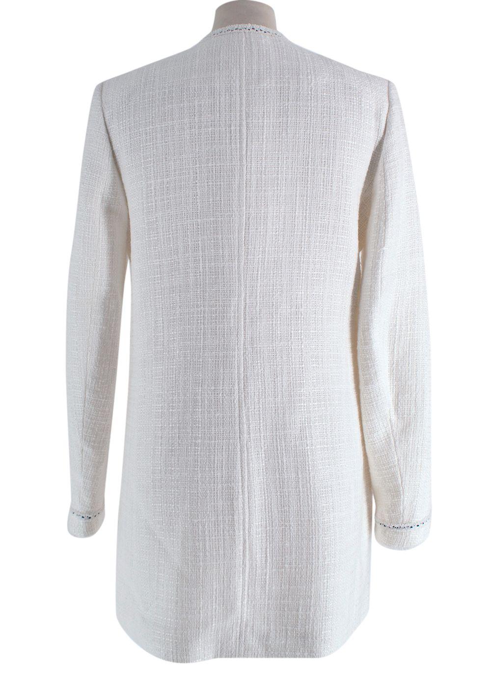 Claudie Pierlot Off White Tweed Longline Jacket