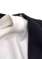 Brunello Cucinelli Double Layer White and Grey Crepe Dress