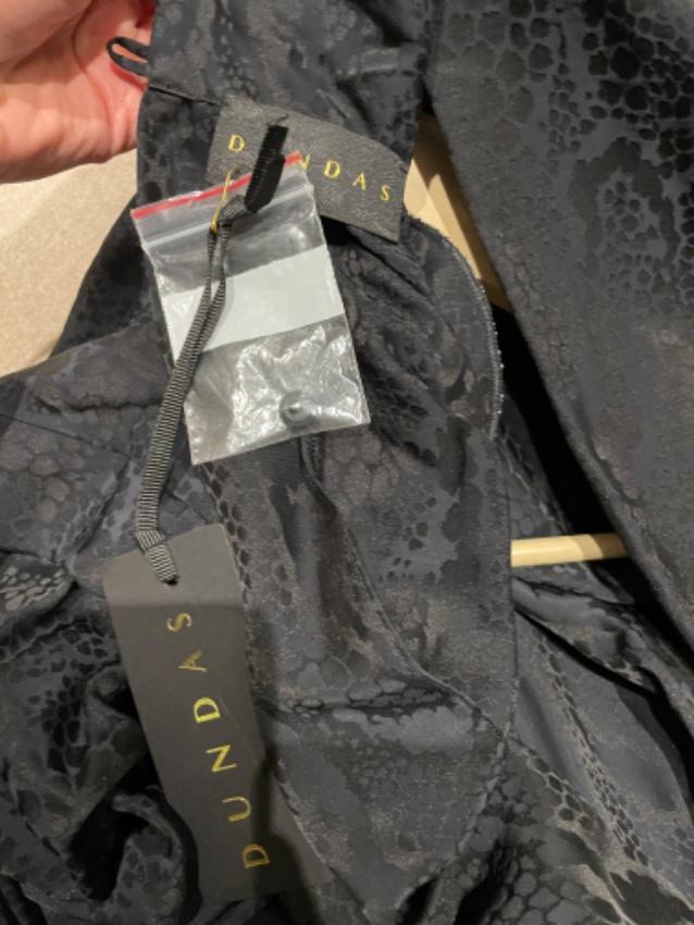 Dundas Black Silk Jacquard Mini Dress