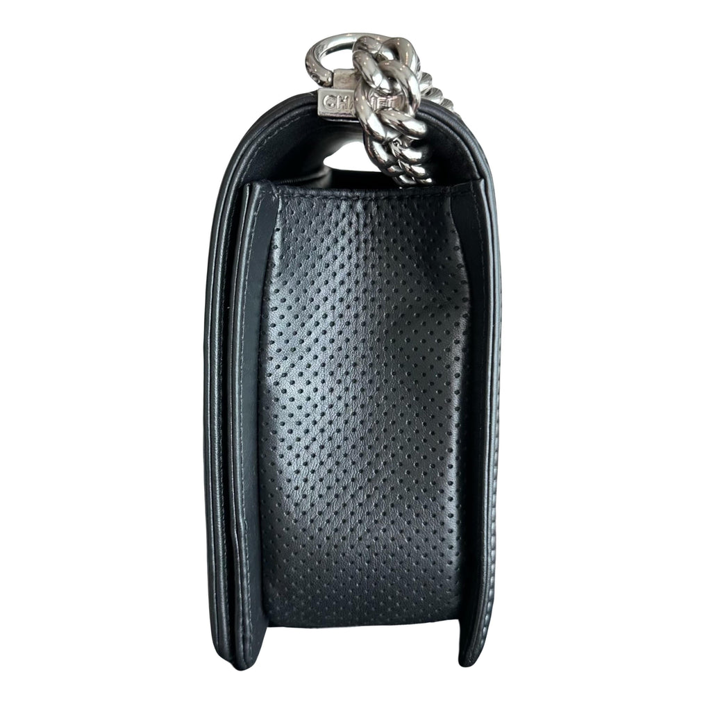 Chanel Black Perforated Boy Bag