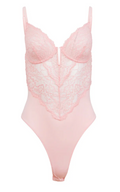 Fleur Du Mal Peach Blossom Lace Bodysuit