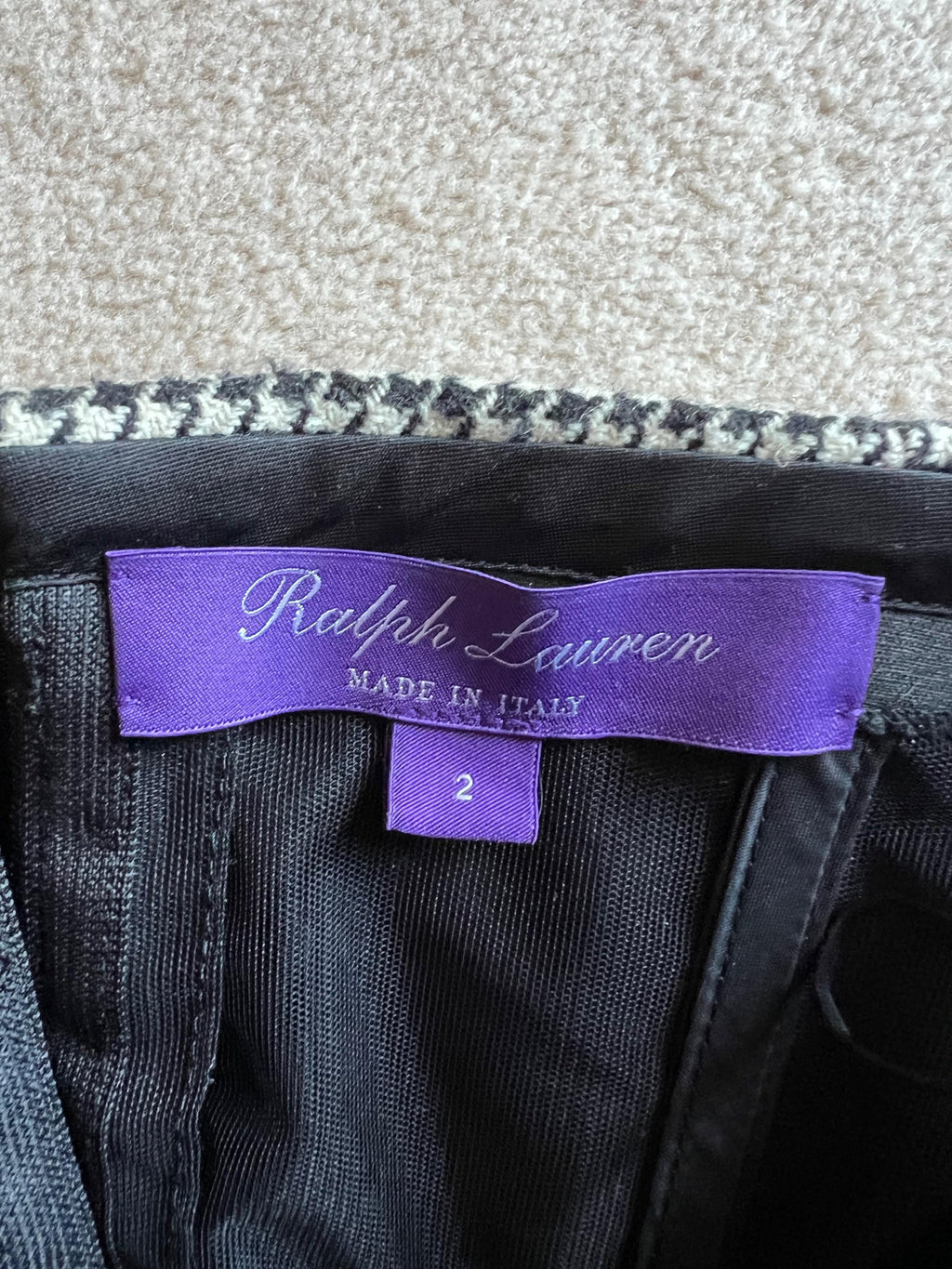 Ralph Lauren Purple Label Houndstooth Bustier Top