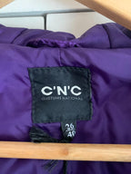 NEW Costume National CNC Purple Satin Hooded Bomber