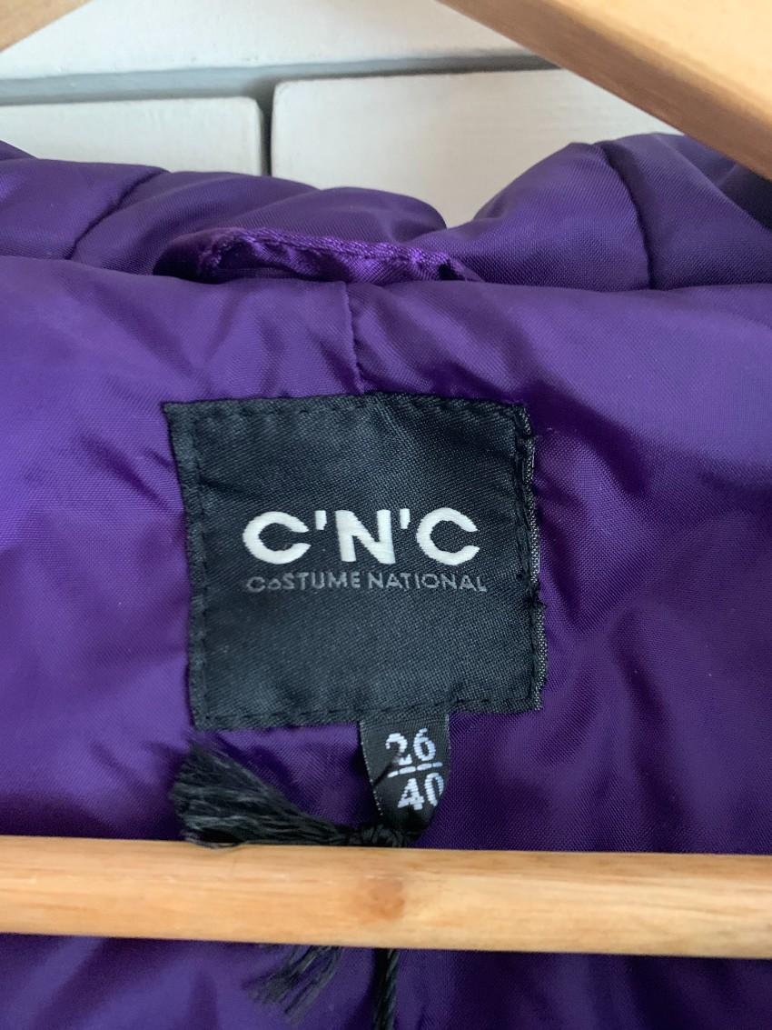 NEW Costume National CNC Purple Satin Hooded Bomber