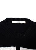 Givenchy Black Distressed Knitted Oversize Logo Jumper