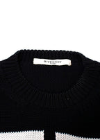 Givenchy Black Distressed Knitted Oversize Logo Jumper