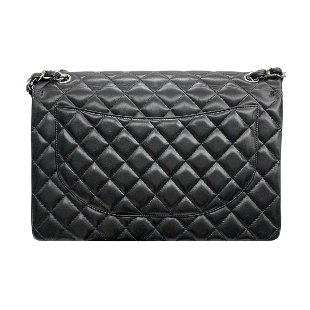 Chanel Black Lambskin Maxi Double Flap Bag