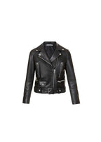 Mock leather biker jacket