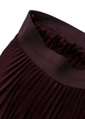Joseph Burgundy Asymmetric Pleated Midi Skirt