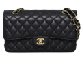Black Caviar Medium Classic Double Flap Bag