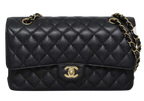 Black Caviar Medium Classic Double Flap Bag