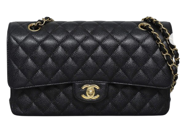 Black Caviar Medium Classic Double Flap Bag