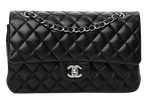 Chanel Black Lambskin Medium Double Flap Bag