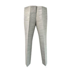 Grey Marl Wool Cropped Crease-Front Trousers
