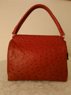 Prada  Red Ostrich  leather Handbag