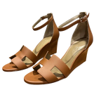 Hermes Tan Leather Ankle Legend Sandals
