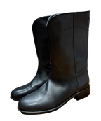 Chanel Black Leather CC Boots