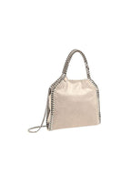 Silver metallic Shaggy Deer Falabella mini tote bag