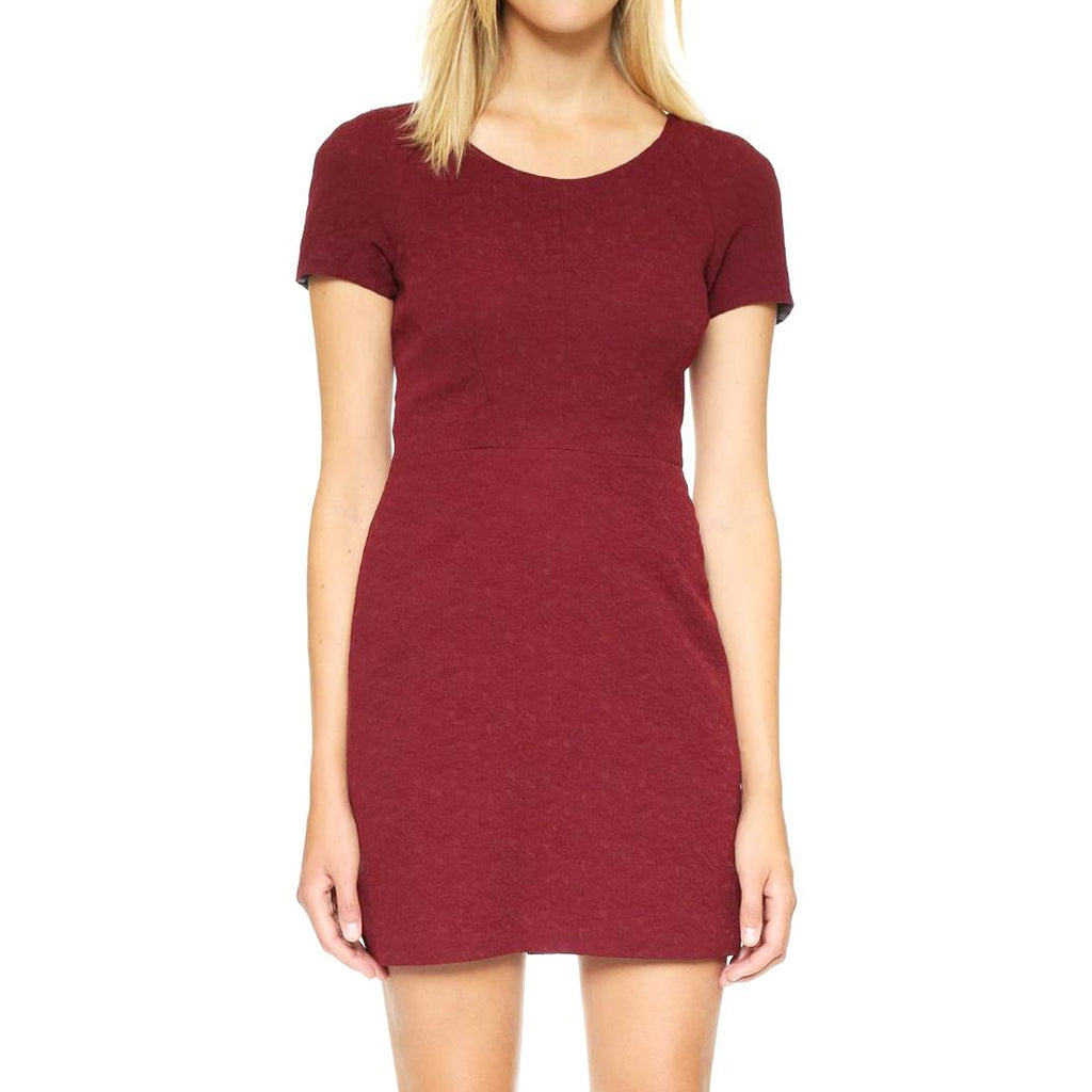 THE KOOPLES Burgundy Brocade Shift Dress