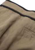 Celine Green Velcro Wide Leg Linen Trousers