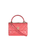 coral-pink lambskin leather small Trendy CC bag