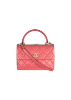 coral-pink lambskin leather small Trendy CC bag