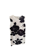Black & White Roses Damask Shift Dress