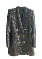 Balmain Black Sequin Double Breasted Blazer