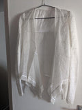 White organza embroidered draped jacket