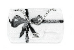 Chanel White & Black Sequin Bow Mini Flap Bag
