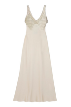 Crystal Bralette Cream Satin Maxi Dress
