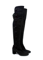 Valentino Black Suede Rockstud OTK Boots
