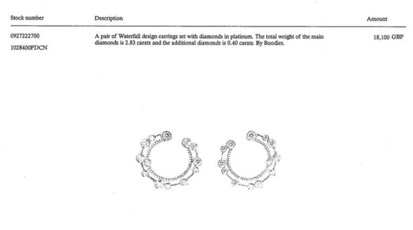 Boodles Waterfall Large Diamond Platinum Hoop Earrings