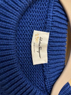 Ferragamo Blue Cotton/Silk Blend Sweater