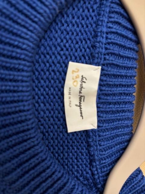 Ferragamo Blue Cotton/Silk Blend Sweater