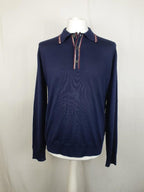 Missoni Mens Blue Long Sleeve Knit Top