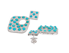 Bespoke White Gold Diamond and Turquoise Drop Earrings