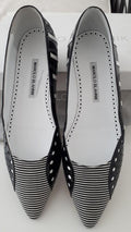 Manolo Blahnik Black & White Stripes Sinisa Flats