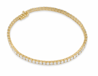 4.27ct Round Brilliant Diamond Yellow Gold Tennis Bracelet
