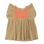 Bonpoint Girls 4Y Light Brown Crepon Blouse