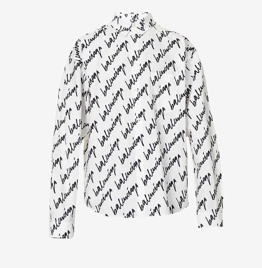 Wardrobe Unisex black & white cotton Scribble logo shirt