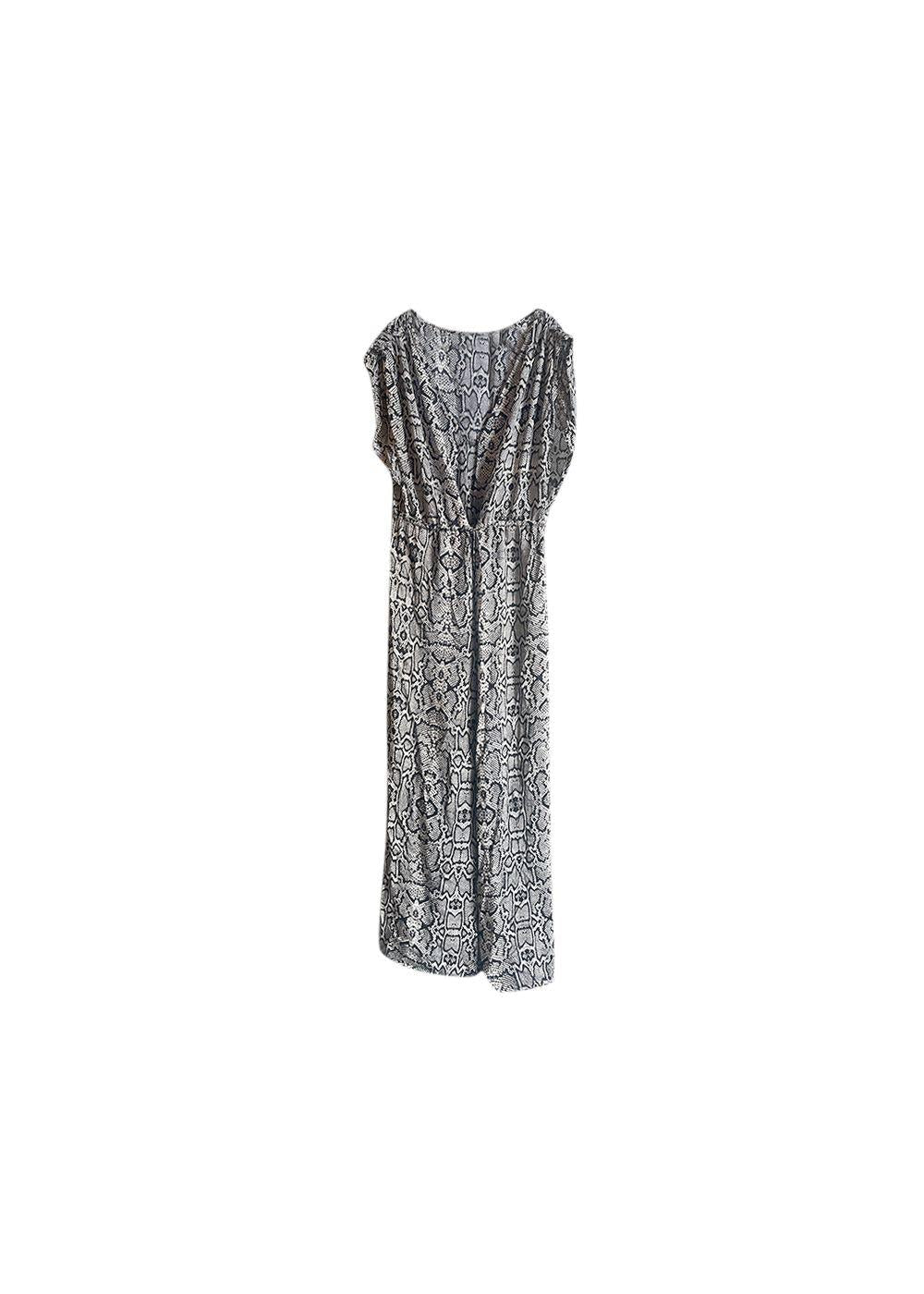 Grey Snakeskin Kaftan Dress
